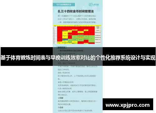 基于体育锻炼时间表与早晚训练效率对比的个性化推荐系统设计与实现